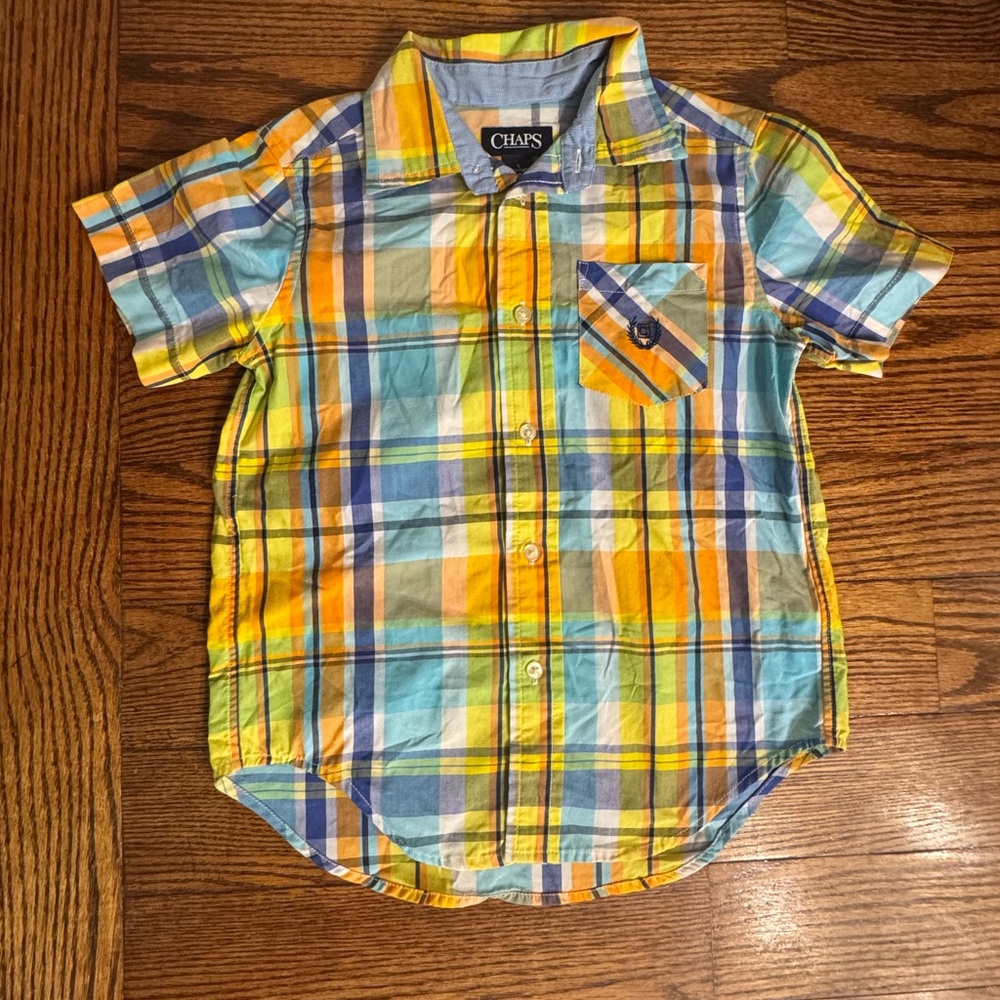 Chaps Multicolor Plaid Button Down Shirt